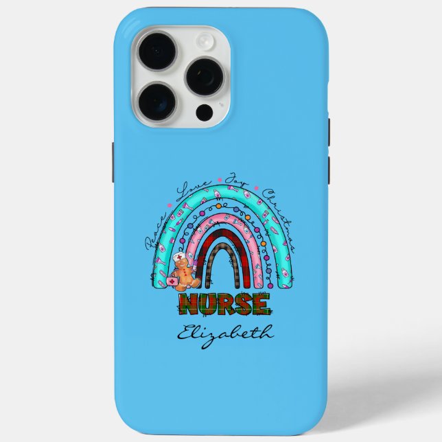 Nurse Peace Liebe Weihnachtsthema Rainbow Pastel Case-Mate iPhone Hülle (Rückseite)