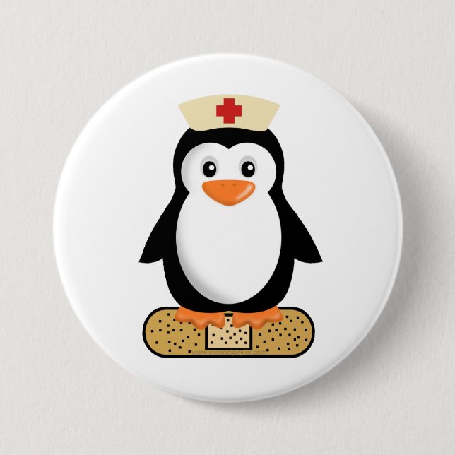 Nurse Penguin (ohne Bandaid) Button (Vorderseite)