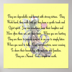 Nurse Poem Canvas Art Print "They Are Nurses" Poster