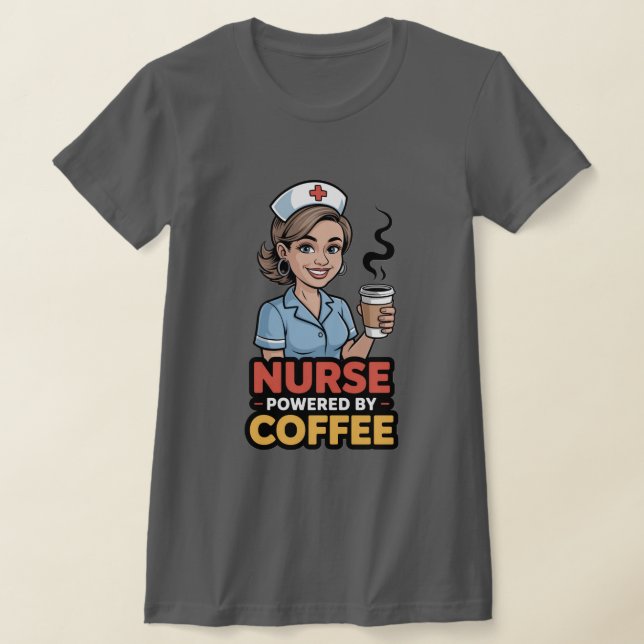 Nurse Powered by Coffee T-shirt (Ablage )