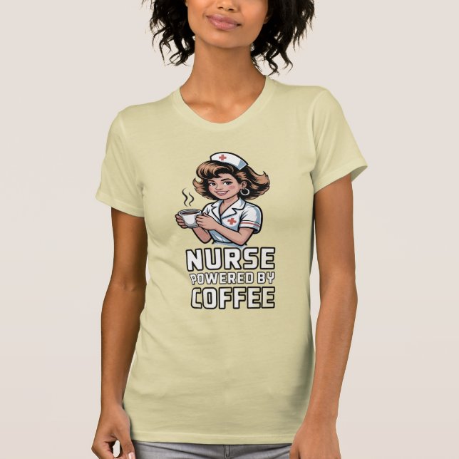 Nurse Powered by Coffee T-shirt (Vorderseite)