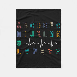 Nurse Pqrst Test Abc's Ekg Strip Alphabet Funny Nu Fleecedecke