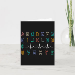 Nurse Pqrst Test Abc's Ekg Strip Alphabet Funny Nu Karte