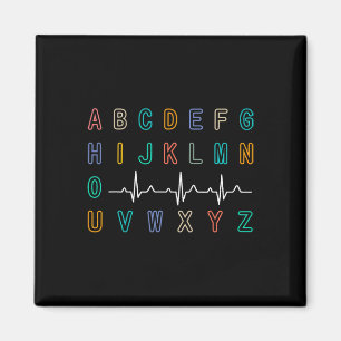Nurse Pqrst Test Abc's Ekg Strip Alphabet Funny Nu Magnet