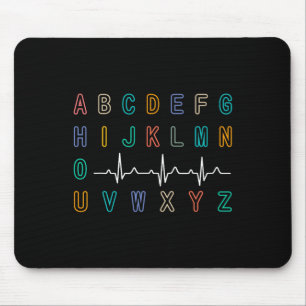 Nurse Pqrst Test Abc's Ekg Strip Alphabet Funny Nu Mousepad