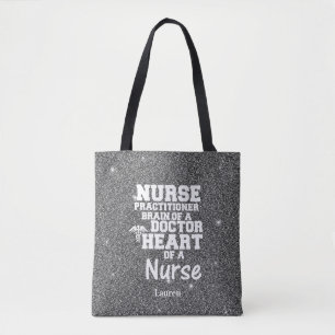 Nurse Practitioner Glitzer Funny Tasche