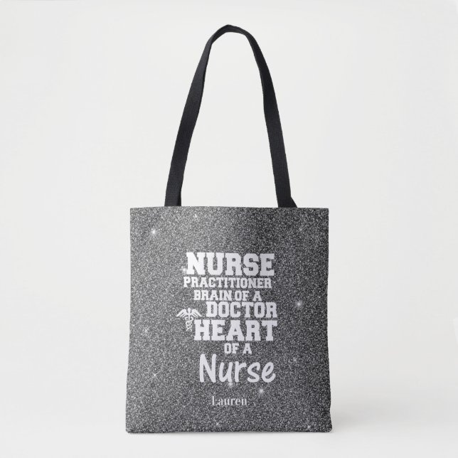 Nurse Practitioner Glitzer Funny Tasche (Vorderseite)
