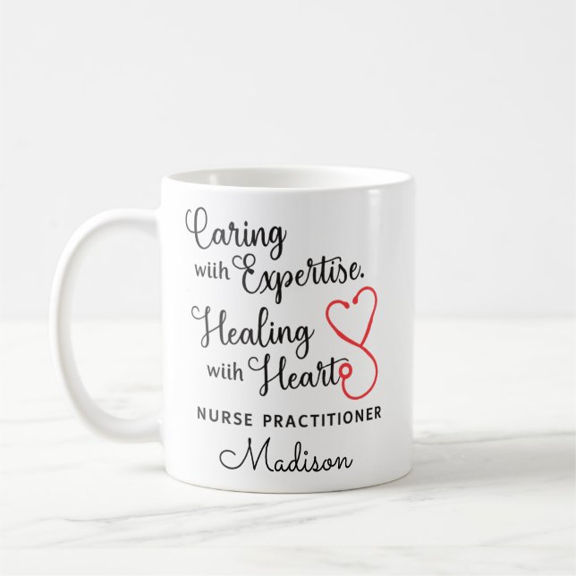 Nurse Practitioner Heart Cup, NP Appreciation, Nur Kaffeetasse (Links)