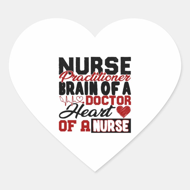 Nurse Practitioner Heart Shirt Herz-Aufkleber (Vorderseite)