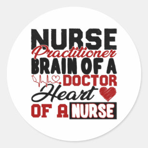 Nurse Practitioner Heart Shirt Runder Aufkleber