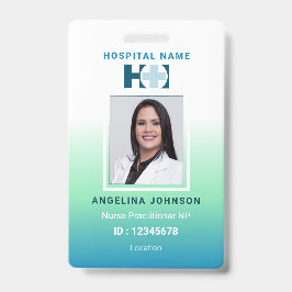 Nurse Practitioner NP Blue Green Name und Foto ID Ausweis