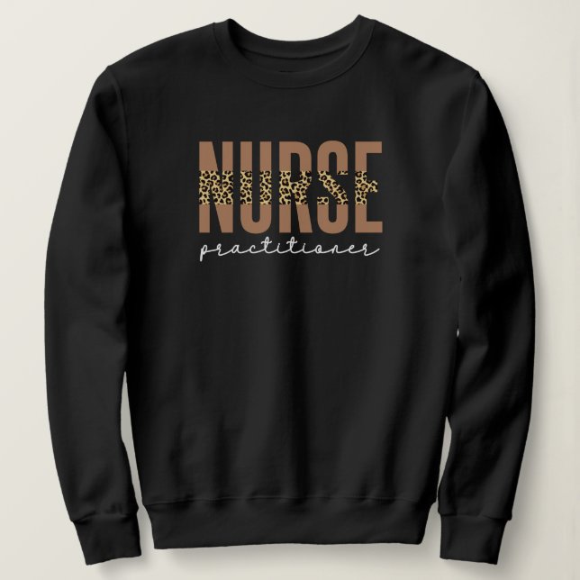 Nurse Practitioner NP Cheetah Abschluss Sweatshirt (Design vorne)