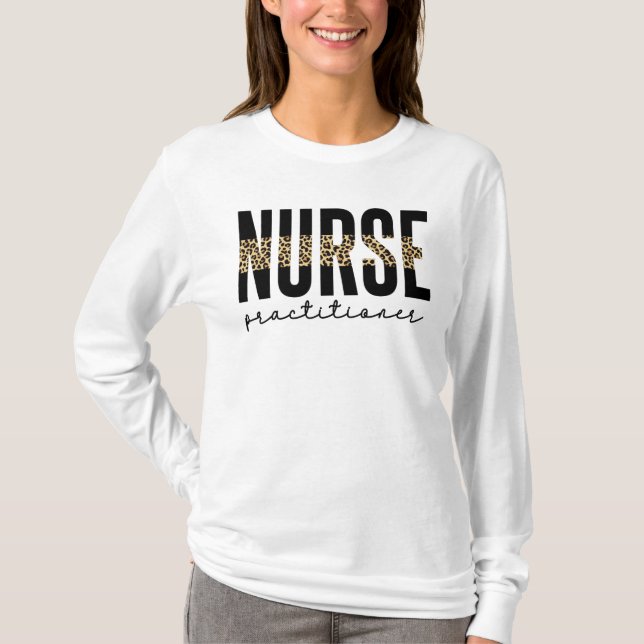 Nurse Practitioner NP Cheetah Print Abschluss T-Shirt (Vorderseite)
