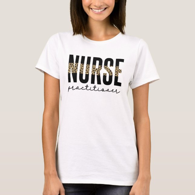 Nurse Practitioner NP Cheetah Print Abschluss T-Shirt (Vorderseite)
