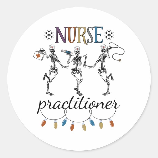 Nurse Practitioner Shirt Weihnachten Runder Aufkleber (Vorderseite)