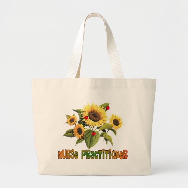 Nurse Practitioner Sunflower Design Gifts Jumbo Stoffbeutel (Vorne)