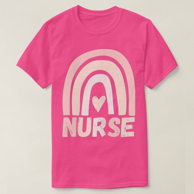 Nurse Rainbow Herzaufwertung Liebe Nursing Grad T-Shirt (Design vorne)