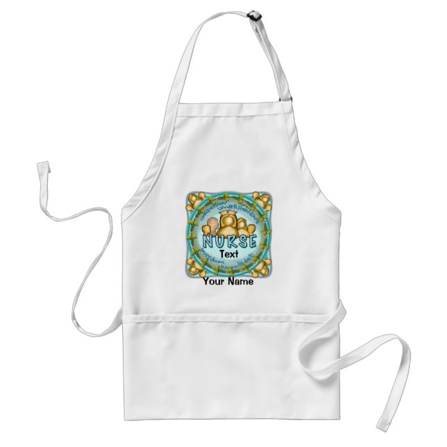 Nurse Rainbow Motto custom name apron Schürze (Vorne)