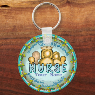 Nurse Rainbow Motto custom name keychain Schlüsselanhänger