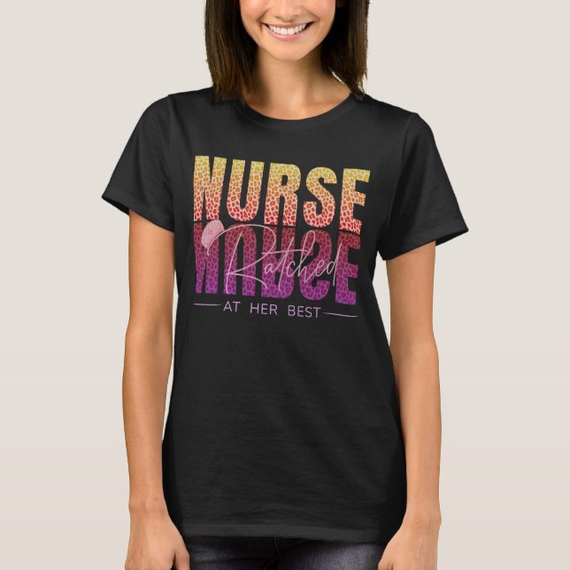 Nurse rasierte an ihrem besten, Leopard Print Funn T-Shirt (Vorderseite)
