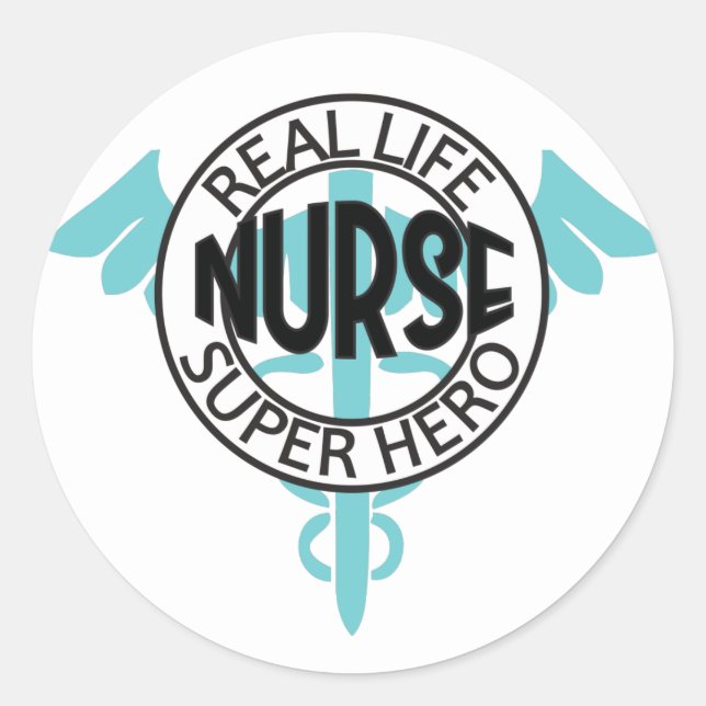 Nurse Real Life Super Hero Runder Aufkleber (Vorderseite)
