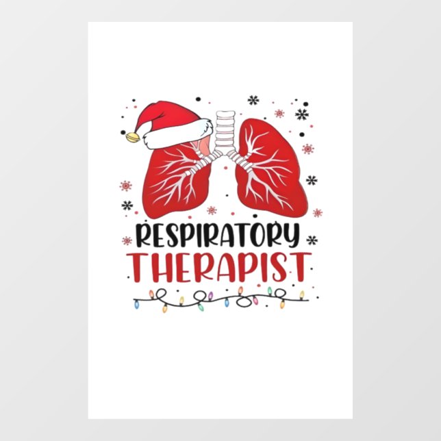 Nurse Respiratory Therapist Christmas, Lung Christ Fensteraufkleber (Blatt)