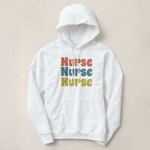 Nurse Retro Typografie Frauen Hoodie