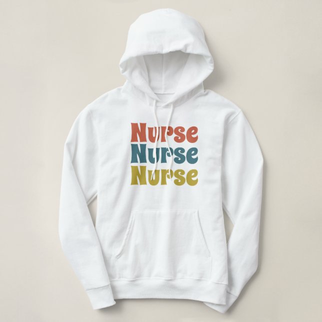 Nurse Retro Typografie Frauen Hoodie (Design vorne)