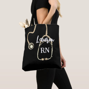 Nurse RN Gold Stethoscope Monogram Minimalistisch