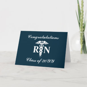 Nurse RN Graduate Herzlichen Glückwunsch Navy Blue Karte