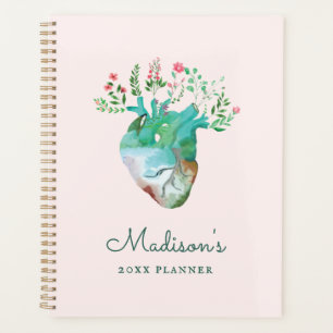 Nurse RN Medical Beruflich Floral Heart Custom Planer