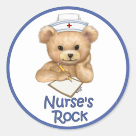 Nurse Rock Runder Aufkleber