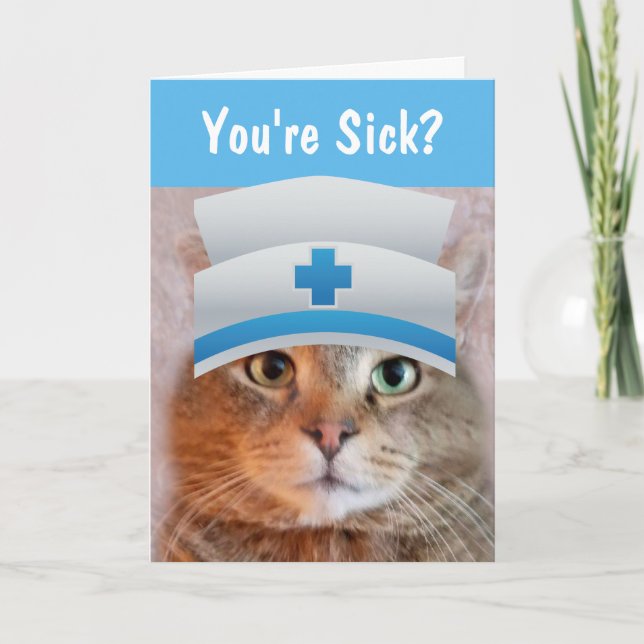 Nurse Rupie Cat Feel Better Karte (Vorderseite)