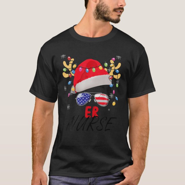 NURSE Santa Messy Bun T-Shirt (Vorderseite)