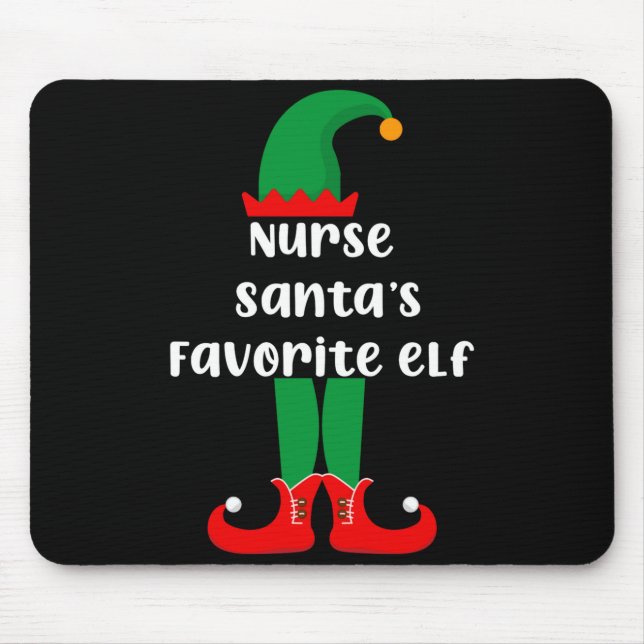 Nurse Santas Favorite Elf Funny Nurse Christmas  Mousepad (Vorne)