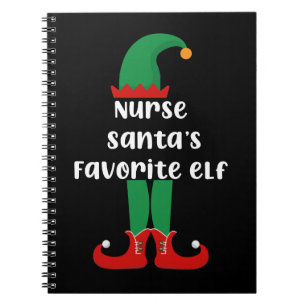 Nurse Santa's Lieblings Elf Funny Nurse Weihnachte Notizblock