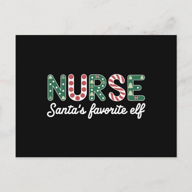 Nurse Santa's Lieblings Elf Life Nurse Day Geschen Postkarte (Vorderseite)