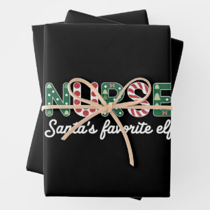 Nurse Santas Lieblings-Elfen-Leben Krankenpfleger Geschenkpapier Set
