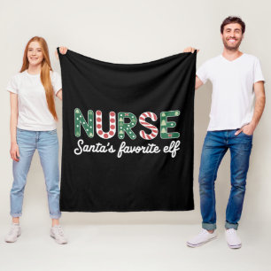 Nurse Santas Lieblings-Elfen-Leben-Nurse-Tags-Gesc Fleecedecke