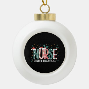 Nurse Santas Lieblingselfe Weihnachten Inspirieren Keramik Kugel-Ornament