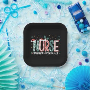 Nurse Santas Lieblingselfe Weihnachten Inspirieren Pappteller