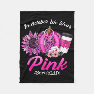 Nurse Scrub Leben im Oktober tragen wir rosa Brust Fleecedecke