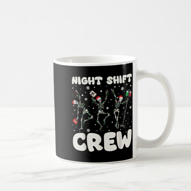 Nurse Skeleton Dancing Christmas Night Shift Crew  Kaffeetasse (Rechts)