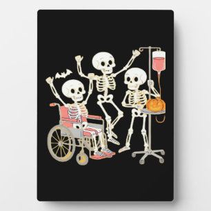 Nurse Skeleton Funny Halloween Healthcare Essentia Fotoplatte