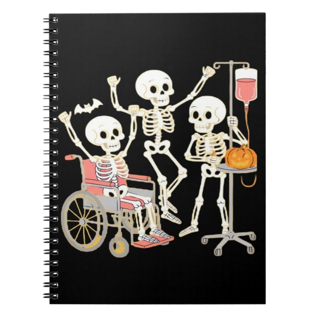 Nurse Skeleton Funny Halloween Healthcare Essentia Notizblock (Vorderseite)