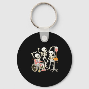 Nurse Skeleton Funny Halloween Healthcare Essentia Schlüsselanhänger