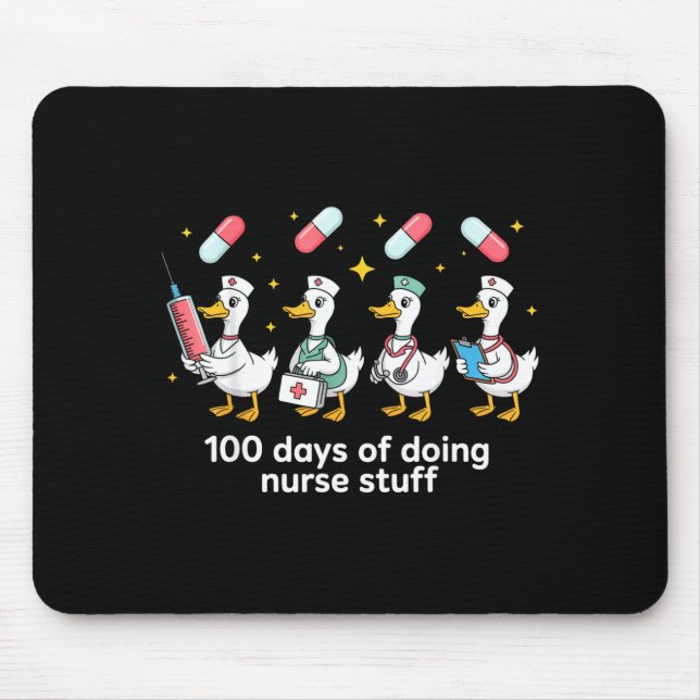 Nurse Skeleton New Year Crew 2026 Funny Er Icu Par Mousepad (Vorne)