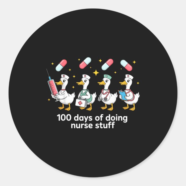 Nurse Skeleton New Year Crew 2026 Funny Er Icu Par Runder Aufkleber (Vorderseite)