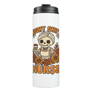 Nurse Skelett Halloween RN Nur Thermosbecher