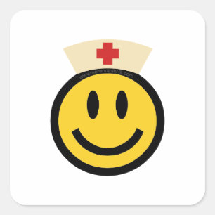 Nurse Smile Quadratischer Aufkleber